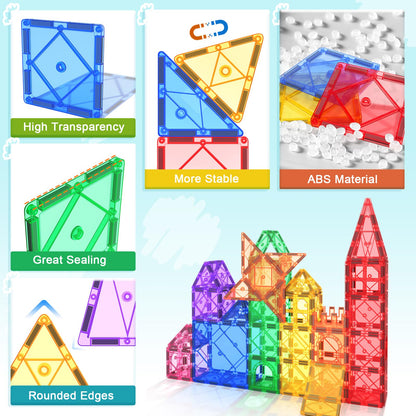 Magnetic Tiles Building Blocks 102pcs Advanced Set STEM Toys for 3+ Year Old Boys and Girls Montessori Toys Toddler Kids Activities Games Christmas New Year Gifts 🍁 All In One Marketplace Canada