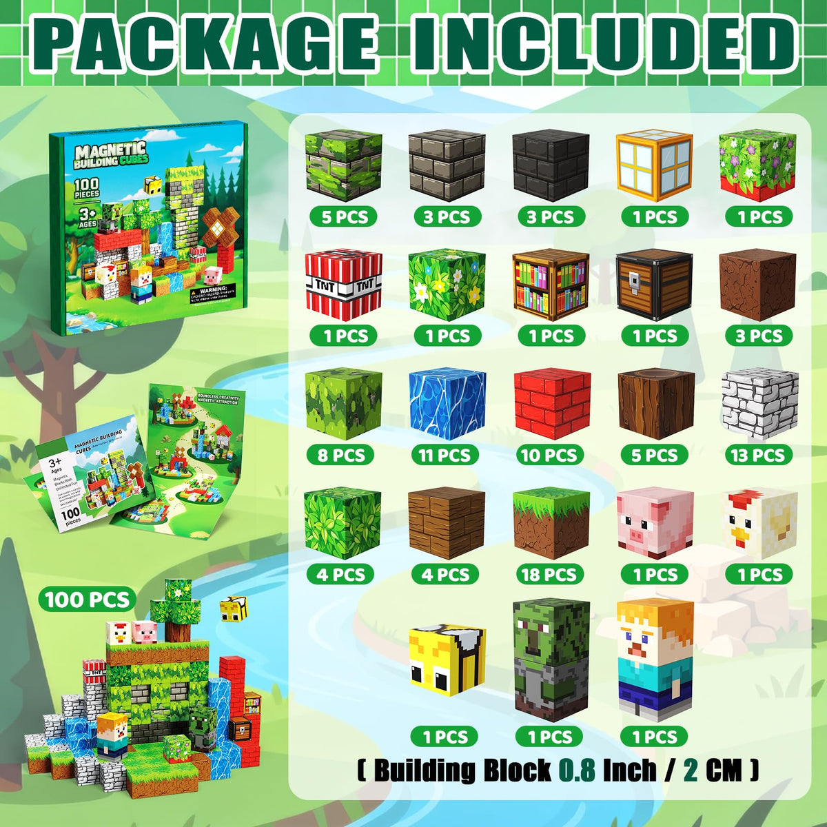 100PCS Magnetic Blocks| Magnetic Building Cubes| STEM Educational Toys 🍁 All In One Marketplace Canada