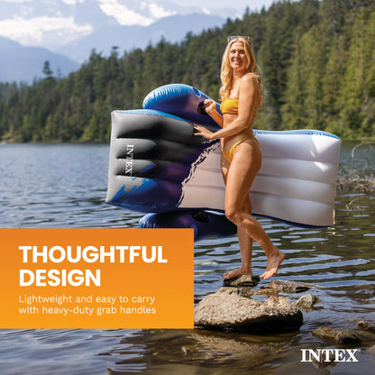 Intex Floating Recliner Inflatable Lounge, 71" X 53", Blue, 58868EP Intex