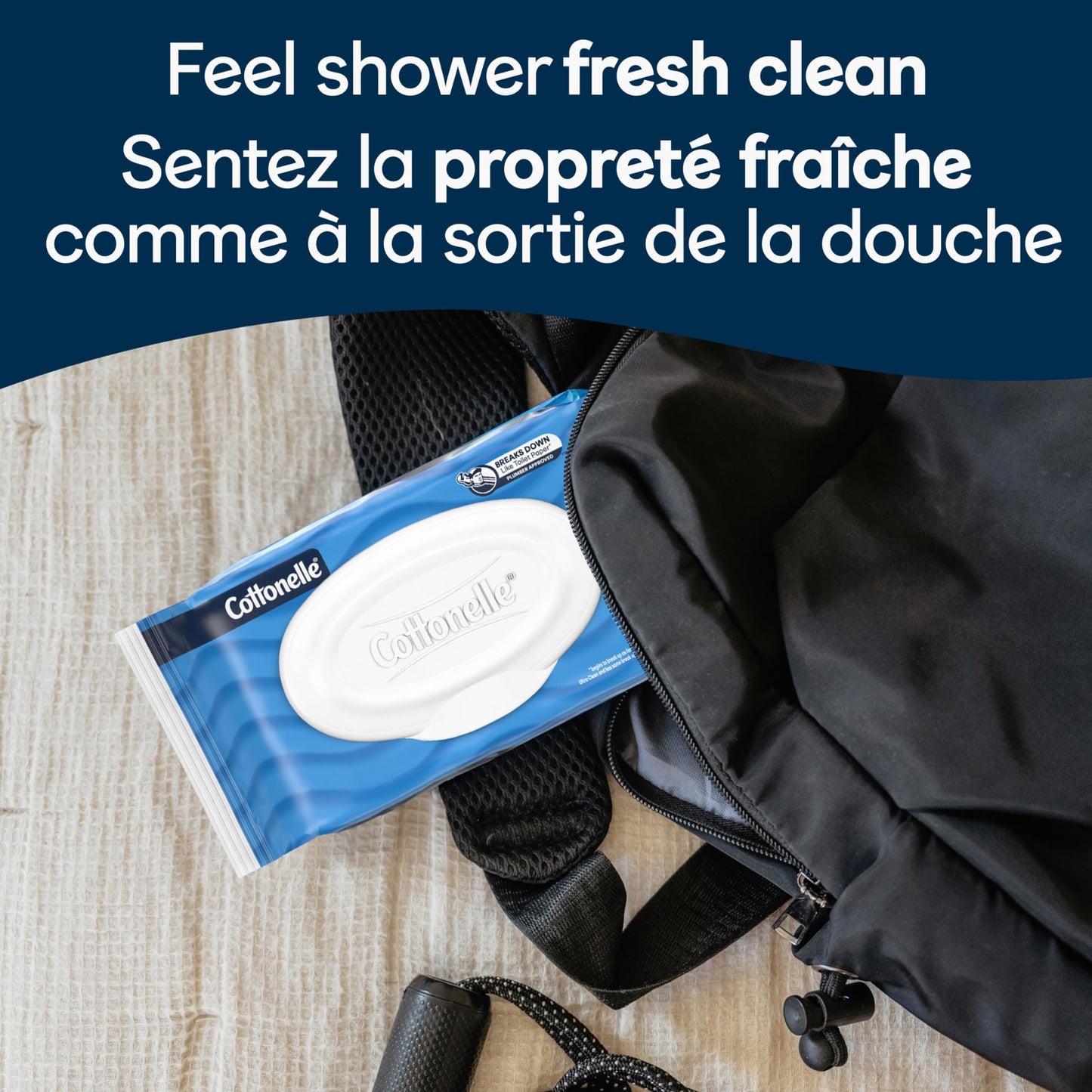 Flushable Wet Wipes; Cottonelle FreshCare; Biodegradable & Septic Safe; 8 Flip-Top Packs of 42 (336 Wipes) - Available at All In One Marketplace Canada