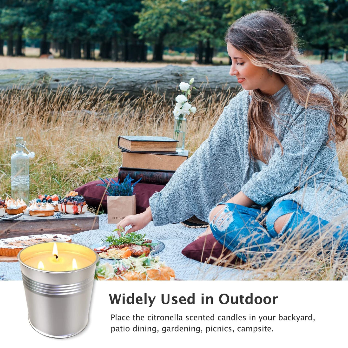 Topsics 40 OZ Citronella Candles Outdoor Indoor 2 x 20 oz, Large Citronella Candles Outdoor for Patio/Home/Garden, 3 Wicks Citronella Candles 100% Natural Soy Wax Candles(2 Pack) - Available at All In One Marketplace Canada