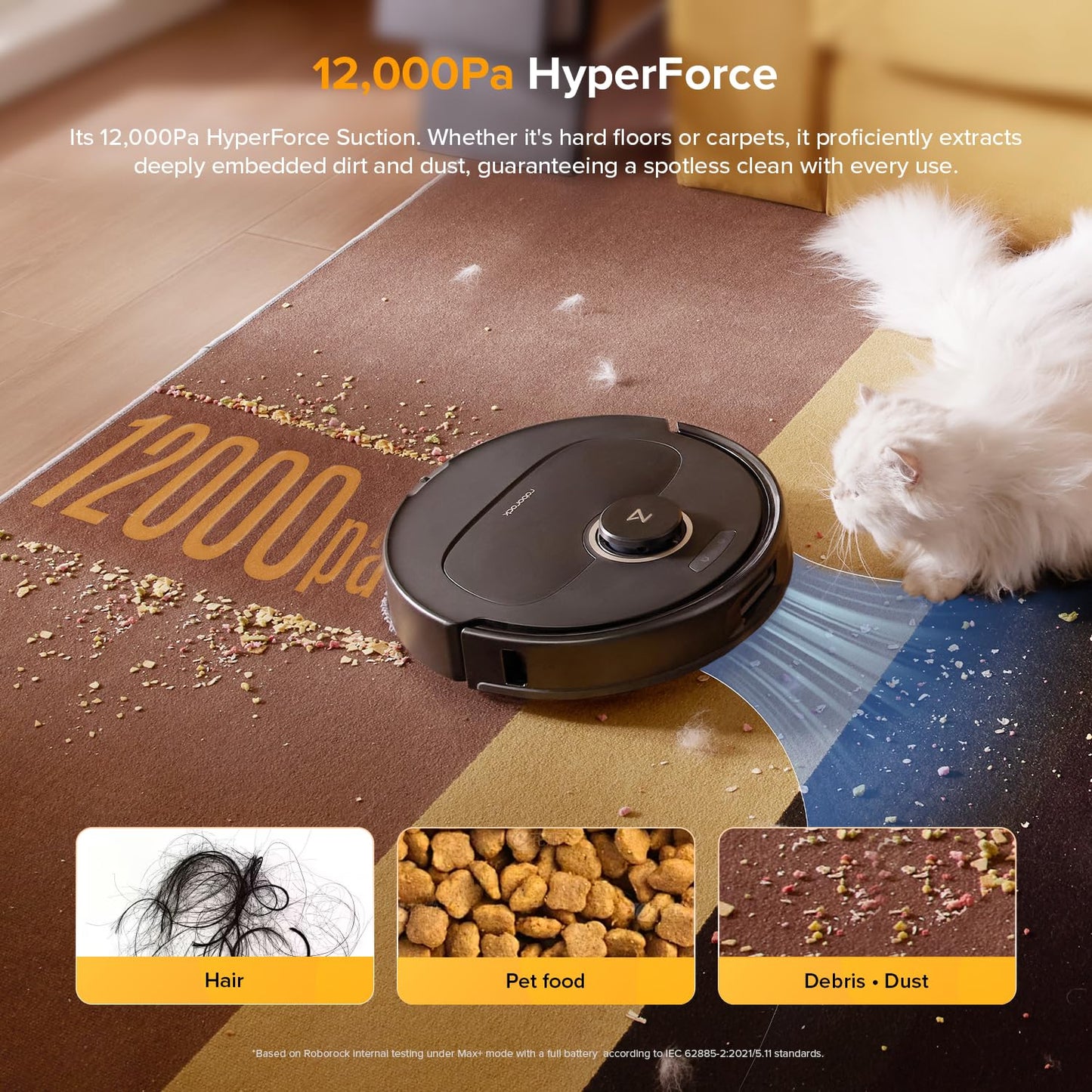 roborock Qrevo S5V Robot Vacuum and Mop, FlexiArm Edge Mopping, 12,000Pa Suction, Smart Obstacle Avoidance, Dual Anti-Tangle Brushes, 10mm Mop Lifting, Auto Mop Washing&Drying, Self-Emptying&Refilling