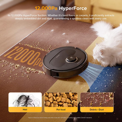 roborock Qrevo S5V Robot Vacuum and Mop, FlexiArm Edge Mopping, 12,000Pa Suction, Smart Obstacle Avoidance, Dual Anti-Tangle Brushes, 10mm Mop Lifting, Auto Mop Washing&Drying, Self-Emptying&Refilling