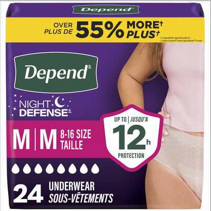 Depend Night Defense Underwear for Women, Overnight, Medium, 24 Count 🍁 All In One Marketplace Canada