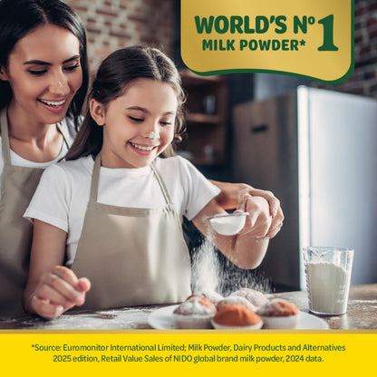 NIDO Whole Milk Powder, Rich & Creamy Powdered Milk, High in Calcium & Vitamin D, Source of Protein, No Artificial Colours or Flavours, No Added Sweeteners, 800 g