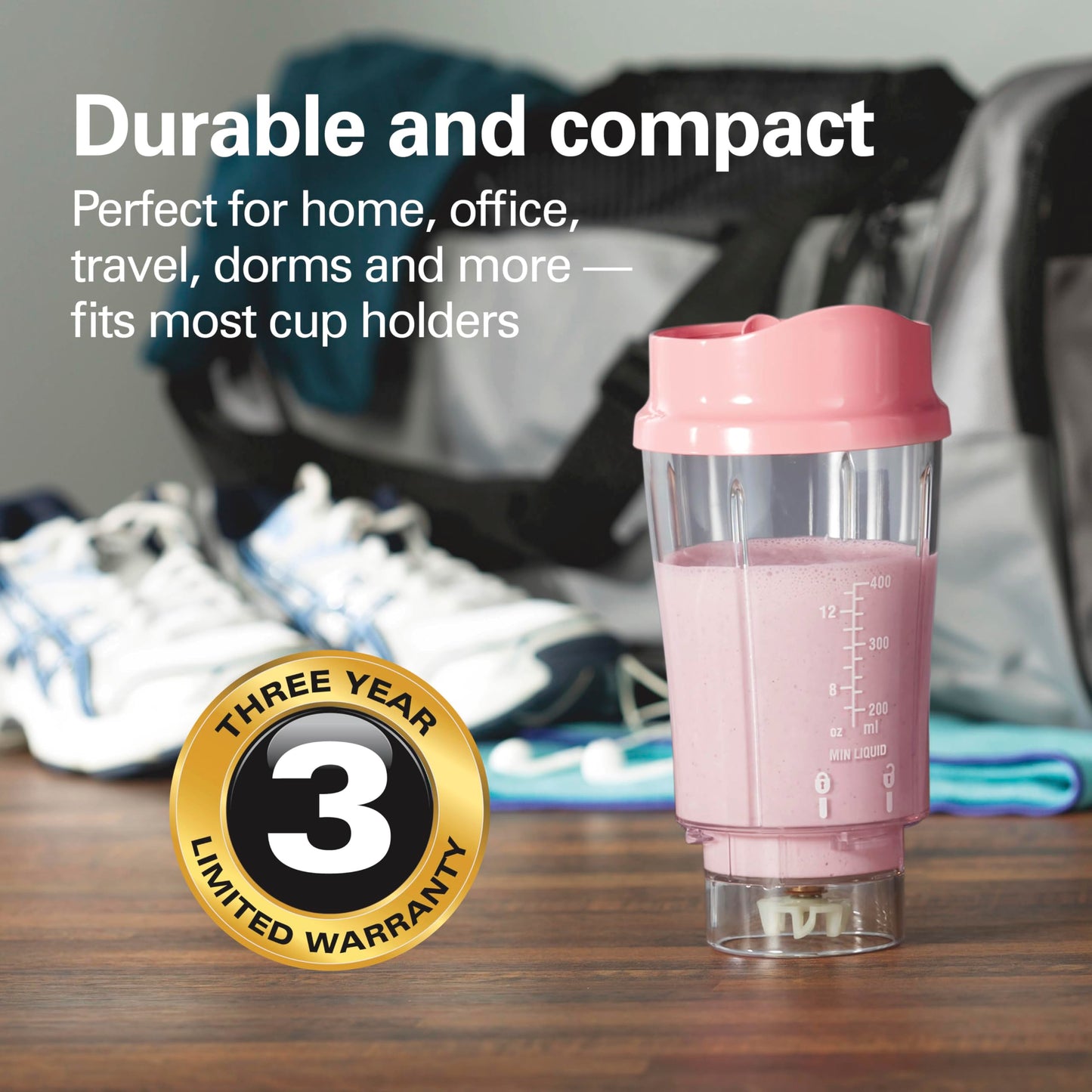 Hamilton Beach Personal Blender for Smoothies & Protein Shakes, Portable Single Serve Blender with Travel Lid, 14 oz BPA-Free Jar, 175W, Compact Countertop Blender Coral, 51171 🍁 All In One Marketplace Canada