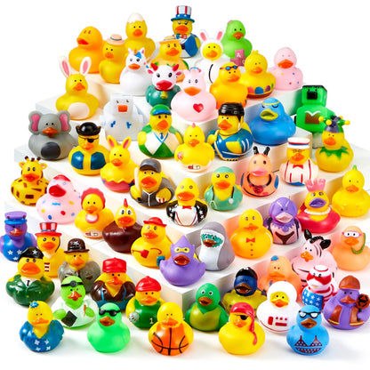 JOYIN 30 Pcs Rubber Ducks, Random Assortment Mini Rubber Duckie Toys with Mesh Carry Bag for Kids Baby Bath Shower Toys, Birthday Gifts, Summer Beach Pool Activity, Carnival, Holiday Party Favors 🍁 All In One Marketplace Canada