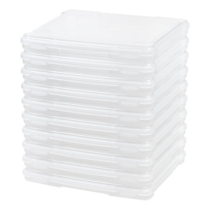 IRIS USA Board Game Storage |Made in USA| Slim Craft Case (10-Pack) - Clear