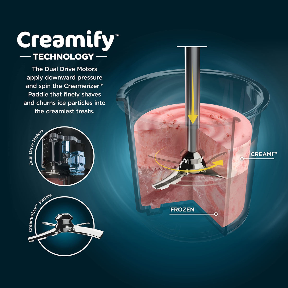 Ninja NC301C, CREAMi Ice Cream, Gelato, Milkshake, Sorbet, Smoothie Bowl, and Lite Ice Cream Maker, 7 One-Touch Programs (Canadian Version), 16oz