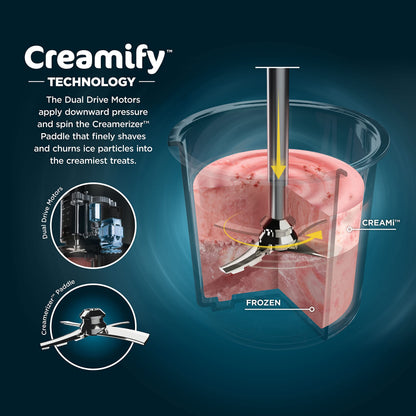Ninja NC301C, CREAMi Ice Cream, Gelato, Milkshake, Sorbet, Smoothie Bowl, and Lite Ice Cream Maker, 7 One-Touch Programs (Canadian Version), 16oz
