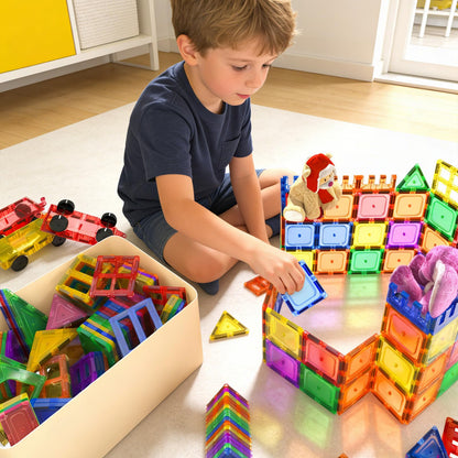 Magnetic Tiles Kids Toys STEM Magnet Toy for Toddler Magnetic Blocks Building Preschool Learning Sensory Montessori Toys for 3+ Year Old Boys and Girls, Safe Creativity Toddler Kids Toy 40PCS