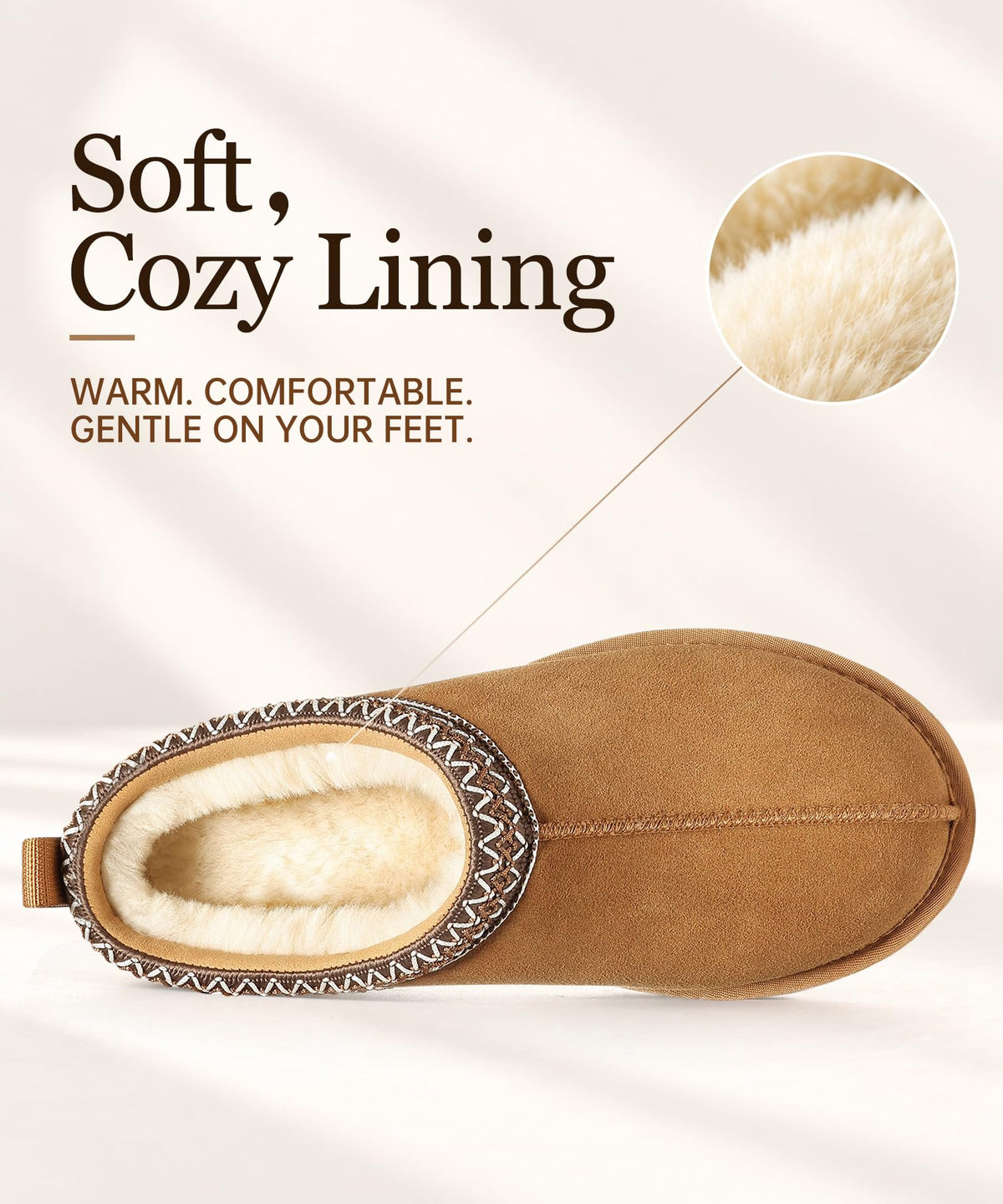 Litfun Women's Genuine Suede Fur Lined Slippers Fuzzy Winter House Shoes 🍁 All In One Marketplace Canada
