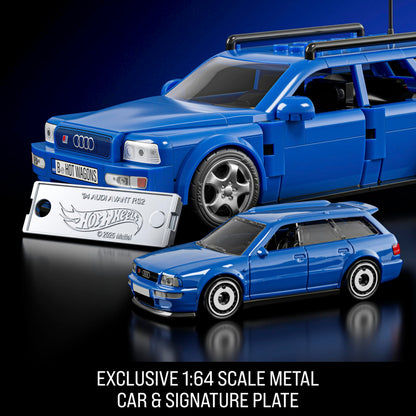 Mattel Brick Shop Hot Wheels Speed Series Building Set, ’94 Audi Avant RS2 with 253 Pieces, Realistic Details and Custom Decals, Adult Collectors and Kids Ages 10+