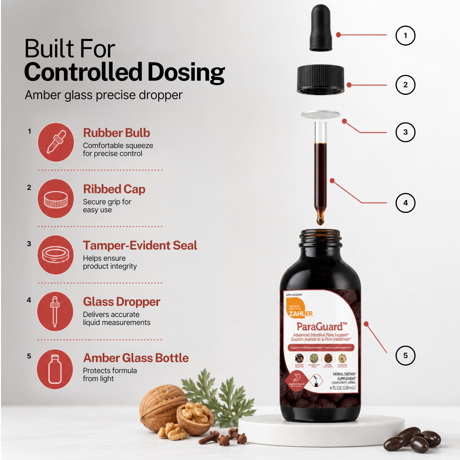 Zahler ParaGuard, Parasite Cleanse for humans. Advanced Colon Detox Cleanse and Gut Health Support, Contains Wormwood, Certified Kosher, 4OZ. - Available at All In One Marketplace Canada