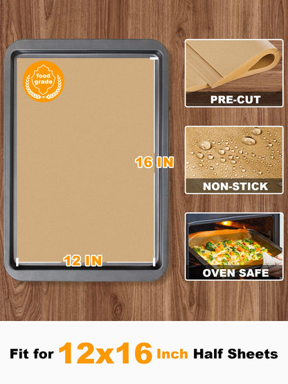 SMARTAKE 200 Pcs Parchment Paper Baking Sheets, 12x16 Inches, Non-Stick 🍁 All In One Marketplace Canada