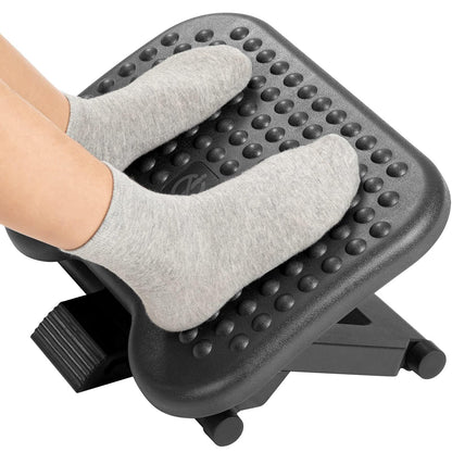 HUANUO Adjustable Footrest Under Desk - Ergonomic Foot Rest with 3 Height Position - 30 Degree Tilt Angle Adjustment for Home, Office, Non-Skid Massage Surface Texture Improves Comfort - Available at All In One Marketplace Canada