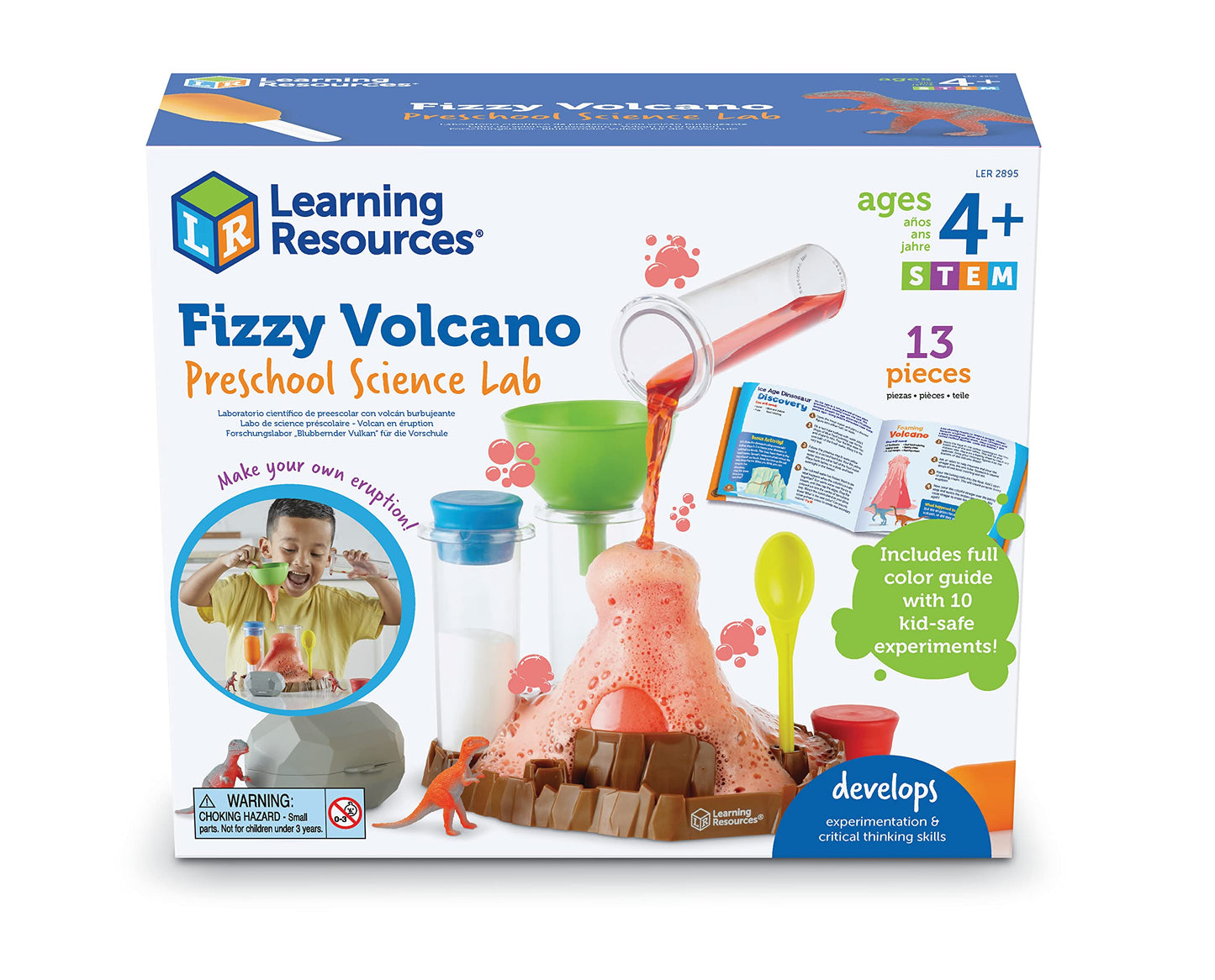 Learning Resources Fizzy Volcano, 13 Pieces, Ages 4+, Preschool Science Lab, Science Kits for Kids, Science Experiments for Kids,STEM Toys for Kids Learning Resources