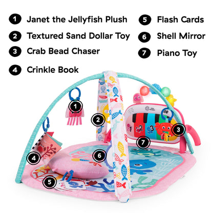 Baby Einstein Ocean Explorers 4-in-1 Kickin’ Tunes Jellyfish Jamboree Music & Language Discovery Gym, Pink, Ages 0 Months and Up 🍁 All In One Marketplace Canada