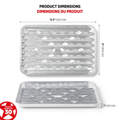 Starfrit 30-Pack Aluminum Grilling Trays, 13.5” x 9” (34 cm x 23 cm), Perfect for BBQ, Recyclable, Disposable 🍁 All In One Marketplace Canada