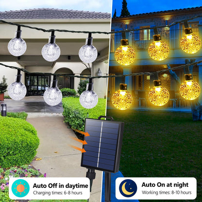 Joomer Solar String Lights Outdoor - 65FT 100LED Solar Globe String Lights,8 Lighting Modes, Waterproof Solar Powered Patio Light for Garden Yard Porch Party Outdoor Decor (Warm White)