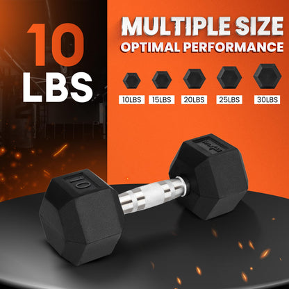 Yes4All Cast Iron - Chrome Grip Hex Dumbbell - 10 lbs - Single 🍁 All In One Marketplace Canada