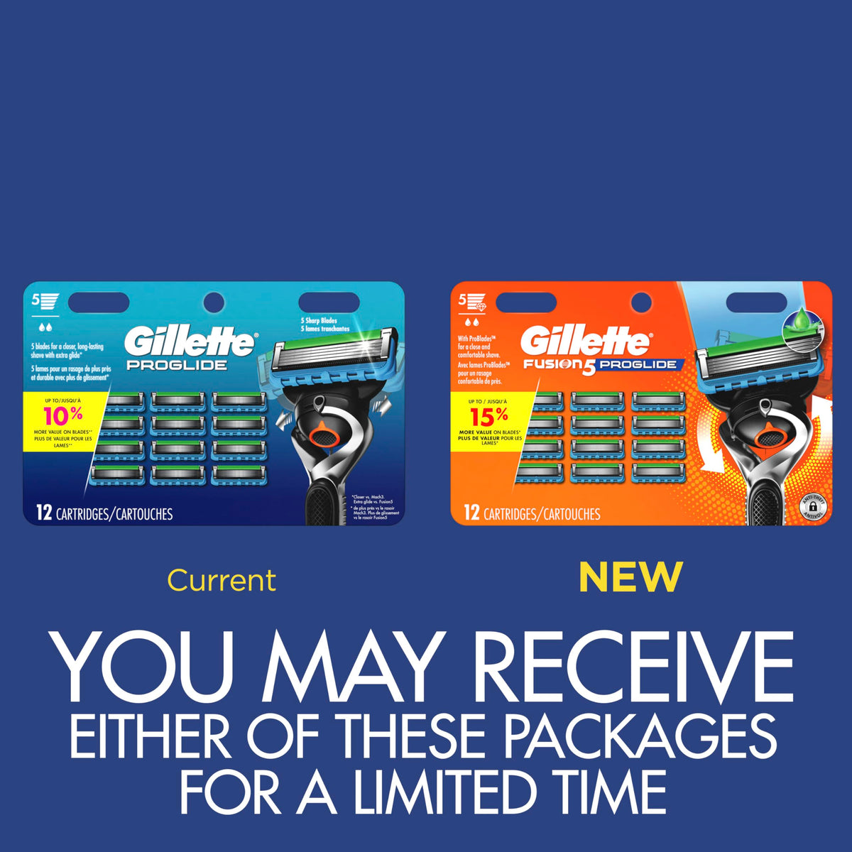 Gillette Fusion5 ProGlide Men's Razor Blades, 12 Blade Refills