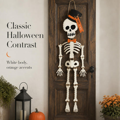 Mud Pie Skeleton Halloween Door Hanger, 65", White
