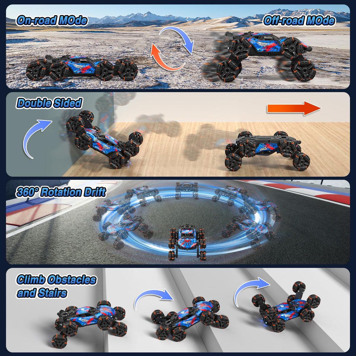 Sunrad 8WD Gesture Sensing RC Stunt Car with Spray & Light & Music Hand RC 🍁 All In One Marketplace Canada