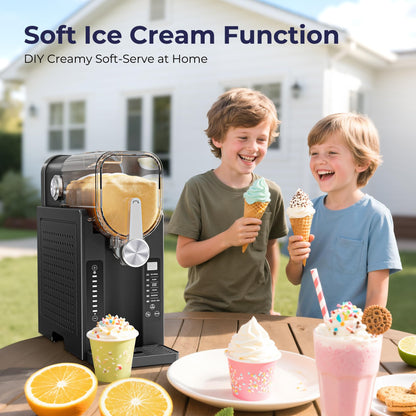 Slushie Machine, No Ice Needed Slushy Maker for Home, Real-Time Temp Display, Frozen Drink Maker with 6 Preset Programs for Ice Cream, Frappés, Milk Shake and More, Black, 1 Pack+3Modes - Available at All In One Marketplace Canada