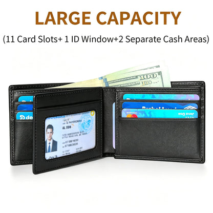 MARZAHAR Genuine Leather Mens Wallet, RFID Blocking Bifold, Black 🍁 All In One Marketplace Canada