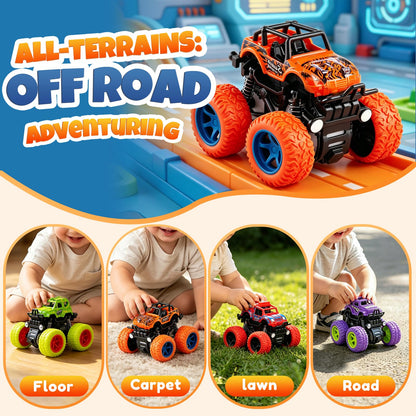 4 Pack Monster Trucks Toys for Boys 2 3 4 5 6 7 Year Old, Friction Powered Pull Back Car Toys for Toddlers Kids Ages 3-5 2-4 4-7, Best Birthday Christmas Party Gift for Boys and Toddlers 🍁 All In One Marketplace Canada