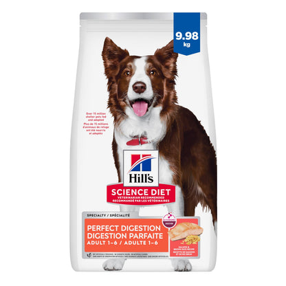 Hill's Science Diet Adult Perfect Digestion Salmon, Whole Oats & Brown Rice Recipe Dry Dog Food 10.0 kg Bag 🍁 All In One Marketplace Canada