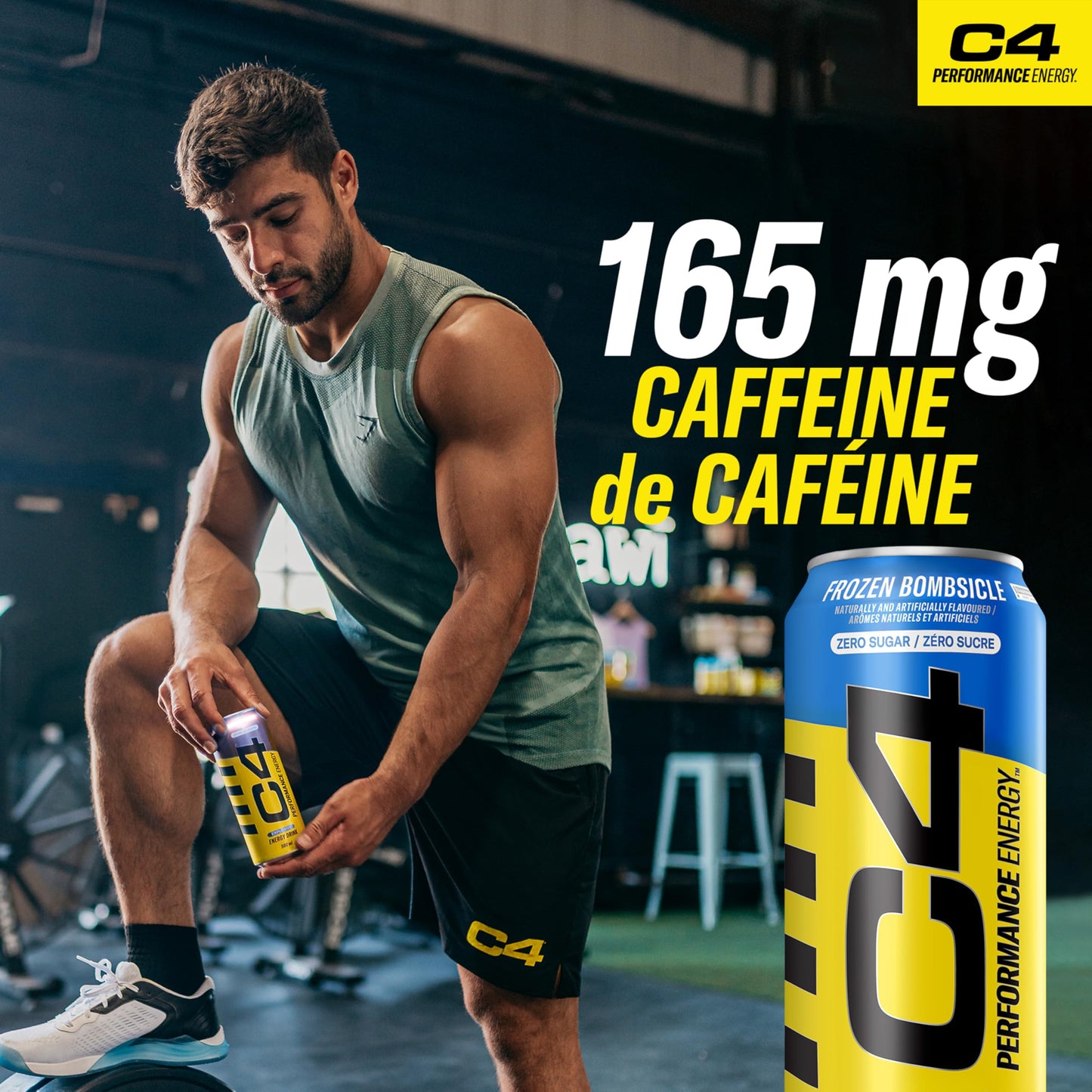Cellucor C4 Performance Energy Drink, Frozen Bombsicle, Carbonated Sugar Free Drink with no Artificial Colours or Dyes, 473mL, 12 count