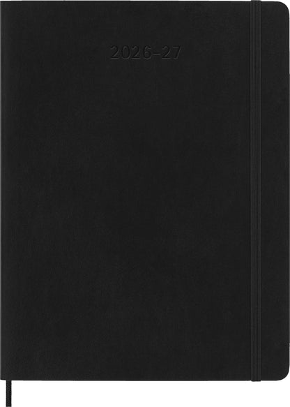 Moleskine Classic 18 Month 2026-2027 Weekly Planner, Soft Cover, XL (7.5" x 10"), Black, 208 pages
