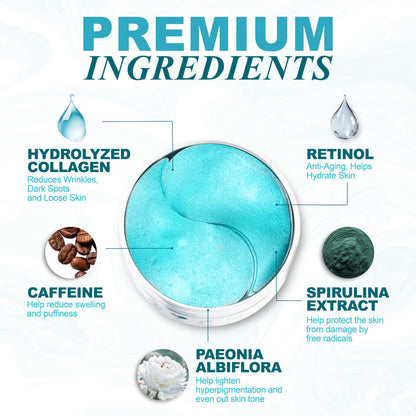 Under Eye Patches For Puffy Eyes And Dark Circles - Retinol Collagen Under Eye Masks - Reduce Wrinkles & Bags - Skin Treatment Pads - Anti Aging Moisturizer Mask For Women Gift - 60 Gel Pads - Available at All In One Marketplace Canada