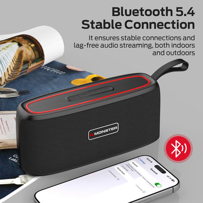 Monster Portable Bluetooth Speaker, 30W Loud Sound Wireless Speaker, IPX6 Waterproof Speaker, 17 Hours Playback, Bluetooth 5.4 TWS Pairing Portable Speakers for Home, Outdoors - Available at All In One Marketplace Canada