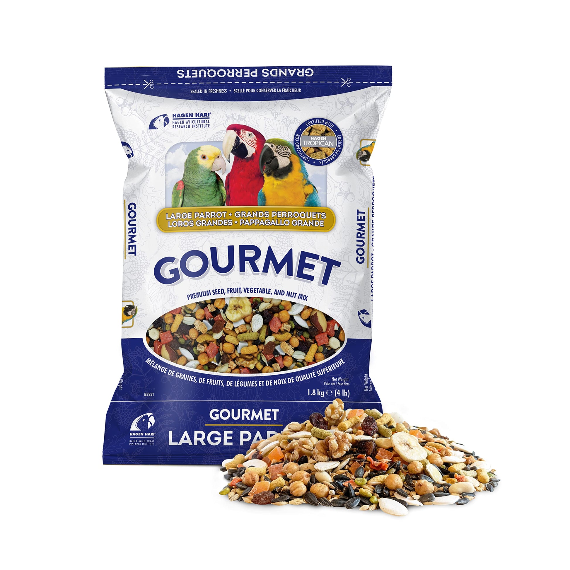 Hagen B2821 Gourmet Parrot Mix, 1.8 Kg, 4-Pound HARI