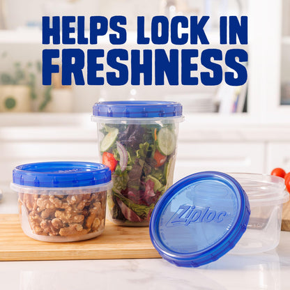 Ziploc Twist N Loc Reusable Containers, Leak-Proof Lid, Keeps Food Fresh, BPA Free, Microwave, Freezer and Dishwasher Safe Food Storage for Lunch and Leftovers, 9 Containers, 2 Cup Capacity - Available at All In One Marketplace Canada