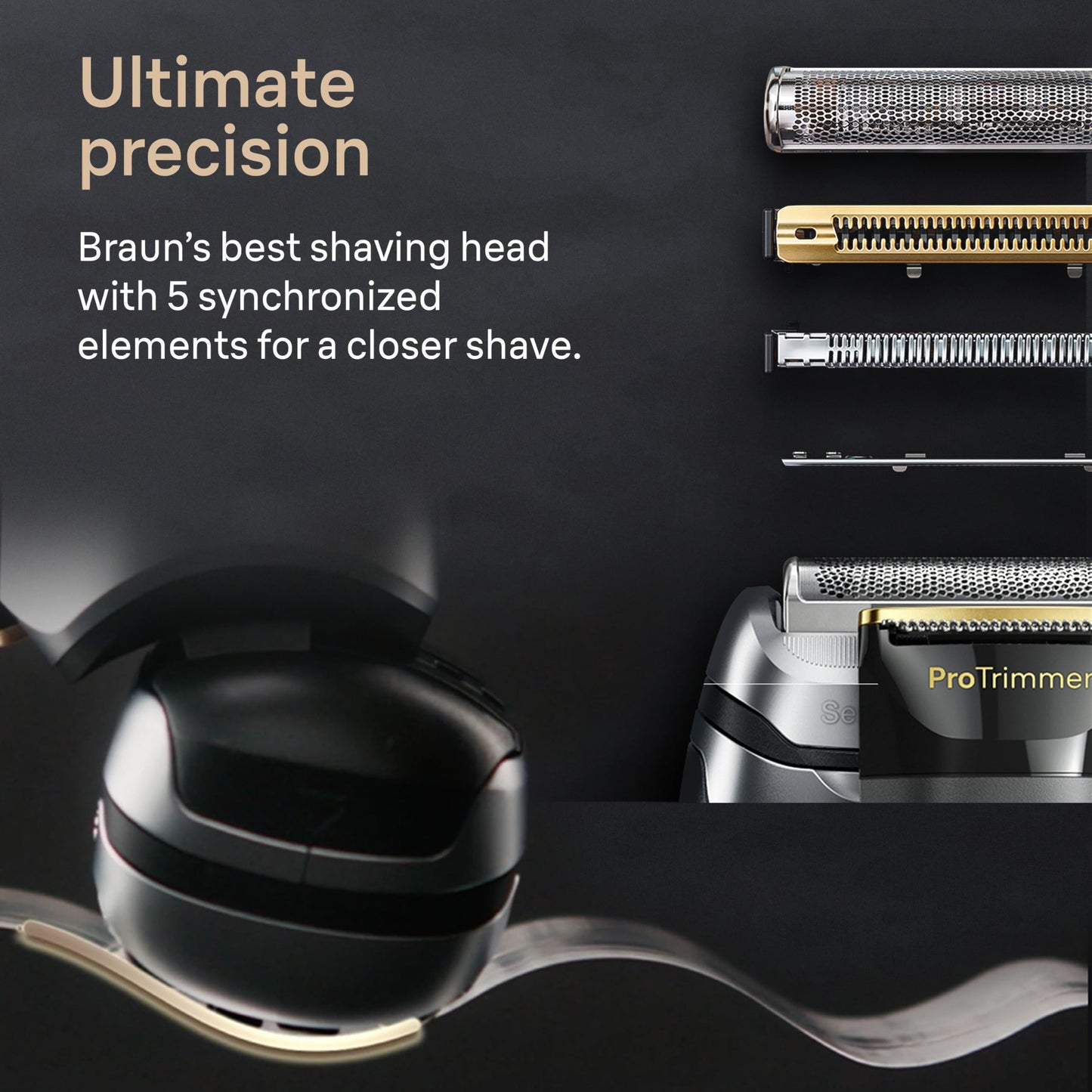 Braun Shavers for Men, Trimmer, Electric Foil Razor, Series 9 Pro+ Shaver, Precision Long Hair Trimmer, Wet & Dry with SmartCare Center, 9567cc, Silver - Available at All In One Marketplace Canada