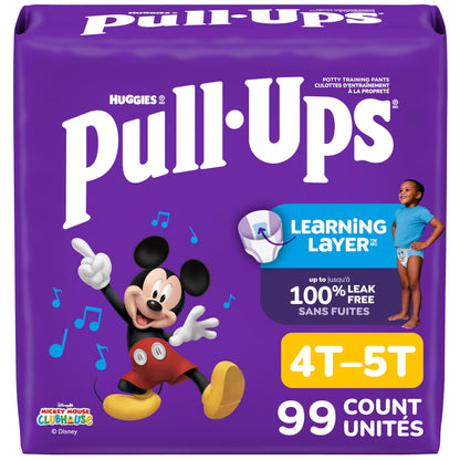 Pull-Ups Boys' Potty Training Pants, Size 4T-5T Training Underwear (38-50 lbs), 99 Count