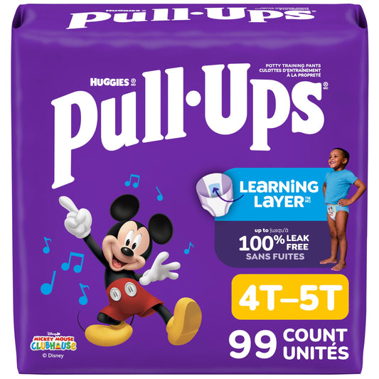 Pull-Ups Boys' Potty Training Pants, Size 4T-5T Training Underwear (38-50 lbs), 99 Count