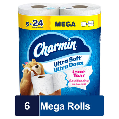 Charmin Toilet Paper Ultra Soft, 18 Mega Rolls = 72 Regular Rolls