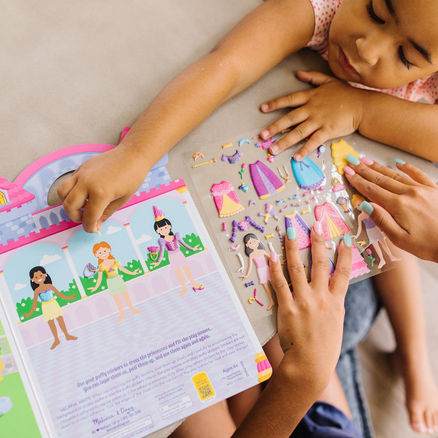 Melissa & Doug Puffy Sticker Play Set – Princess, 67 Reusable Stickers with 2 Fold-Out Scenes, Restickable Fashion Activity Book, Mess Free Travel Toys for Kids Ages 4+ Melissa & Doug