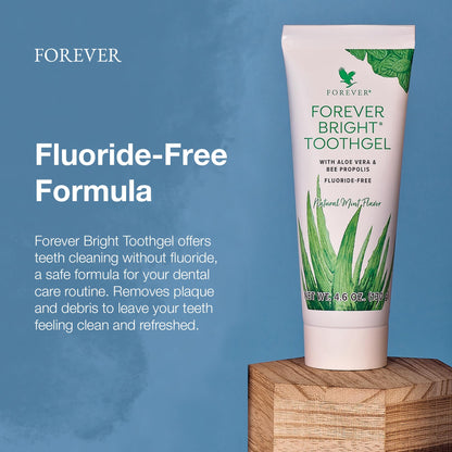 Forever Living | Forever Bright Toothgel - 4.6oz Vegan Non-Fluoride Toothgel with Peppermint & Spearmint - Gentle Oral Care for Kids & Adults - 1 Pack 🍁 All In One Marketplace Canada