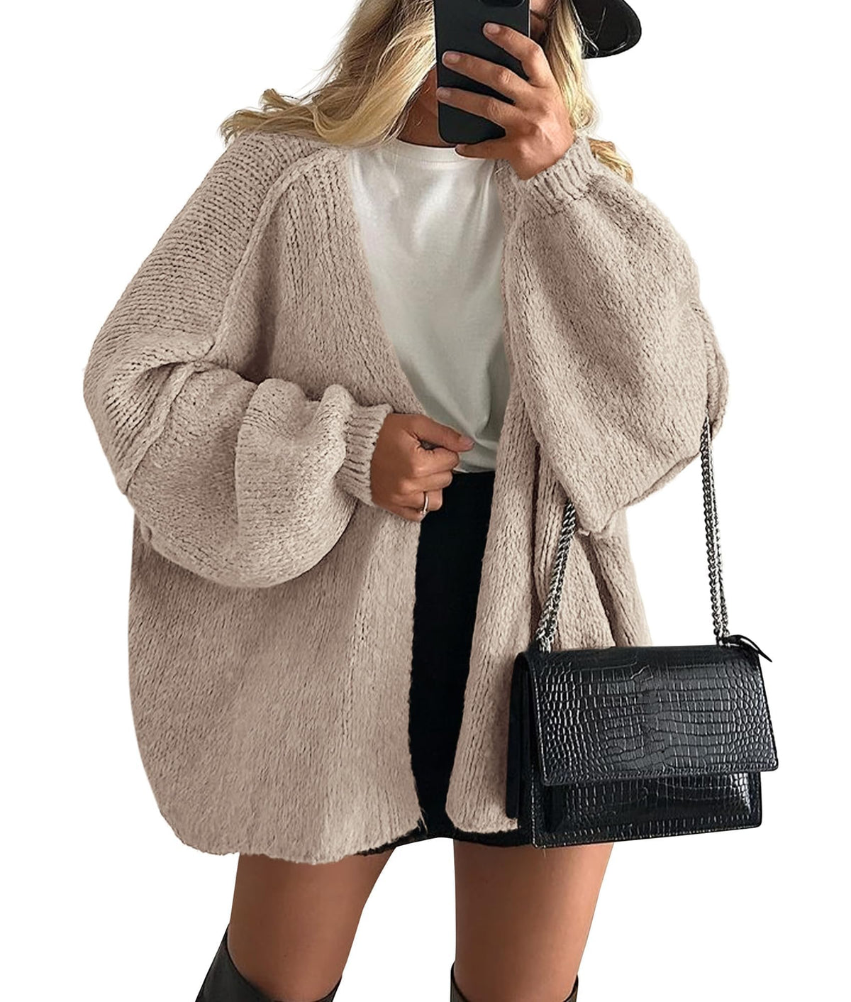PRETTYGARDEN Womens Open Front Oversized Cardigan Sweaters Grey Beige 🍁 All In One Marketplace Canada