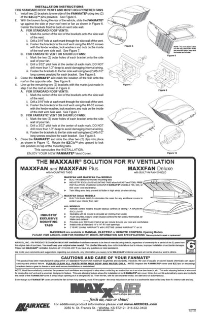 MAXXAIR Maxx I+ Vent Cover for RV Roof Vents - Sleek, Updated Design, Easy Installation, Zero-Leak Protection, Compatible with Many Popular Roof Vents, Black (00-933052)