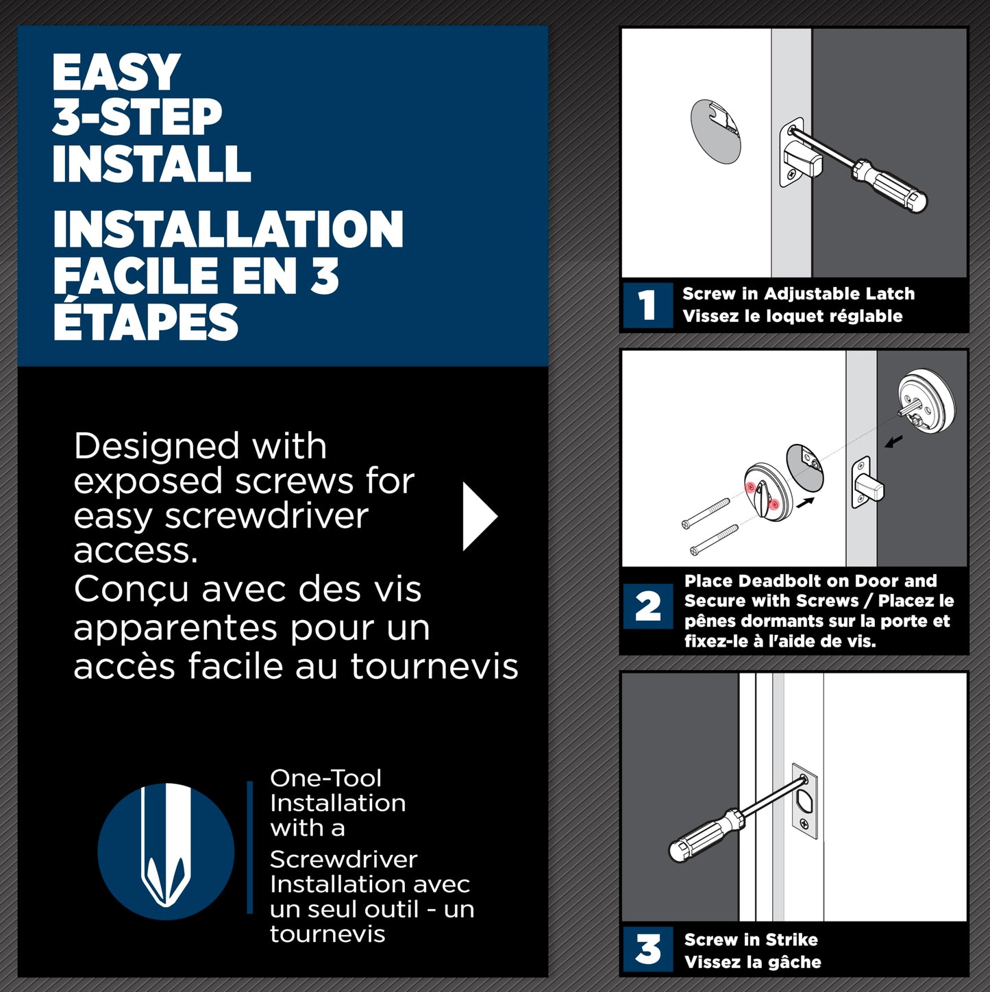 Weiser Safelock Matte Black Round Deadbolt Lock, ANSI/BHMA Grade 3 Certified Front Door Lock, Exterior Door Lock with Key, Traditional Door Locks for Entry Door 🍁 All In One Marketplace Canada