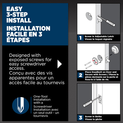 Weiser Safelock Matte Black Round Deadbolt Lock, ANSI/BHMA Grade 3 Certified Front Door Lock, Exterior Door Lock with Key, Traditional Door Locks for Entry Door 🍁 All In One Marketplace Canada