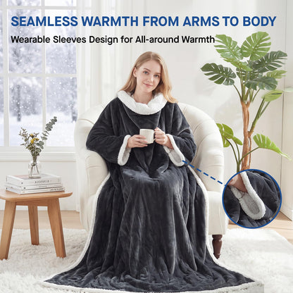 Sealy Wearable Electric Blanket with Foot Pocket, 50"x70"+18", Dark Grey 🍁 All In One Marketplace Canada