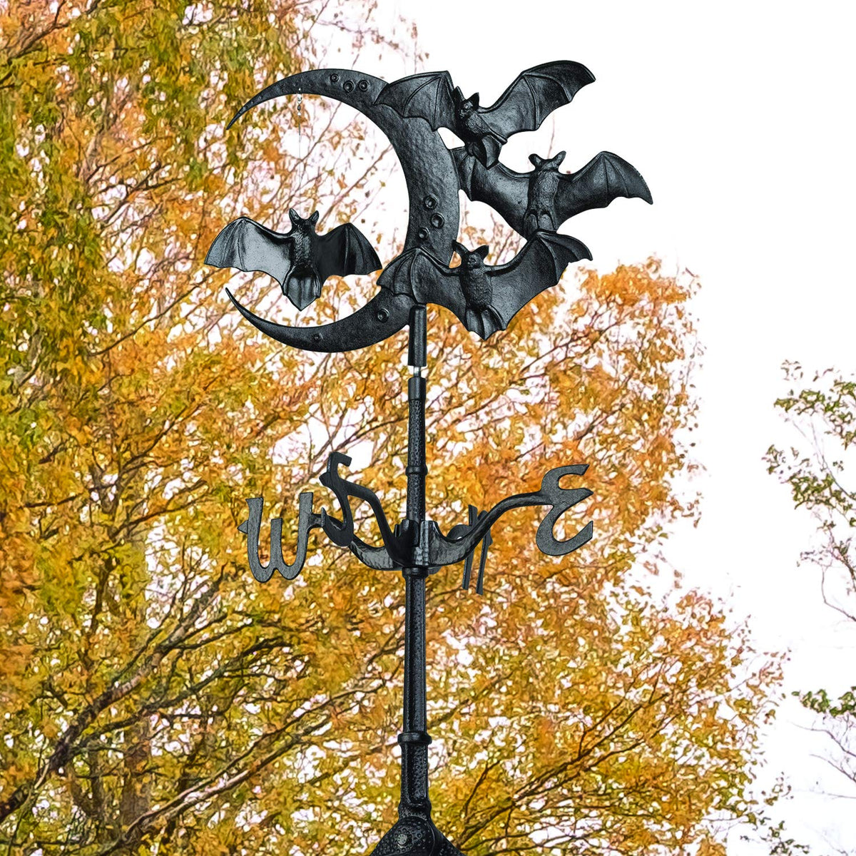 Girouette de toit chauve-souris d'Halloween Whitehall Products, noire